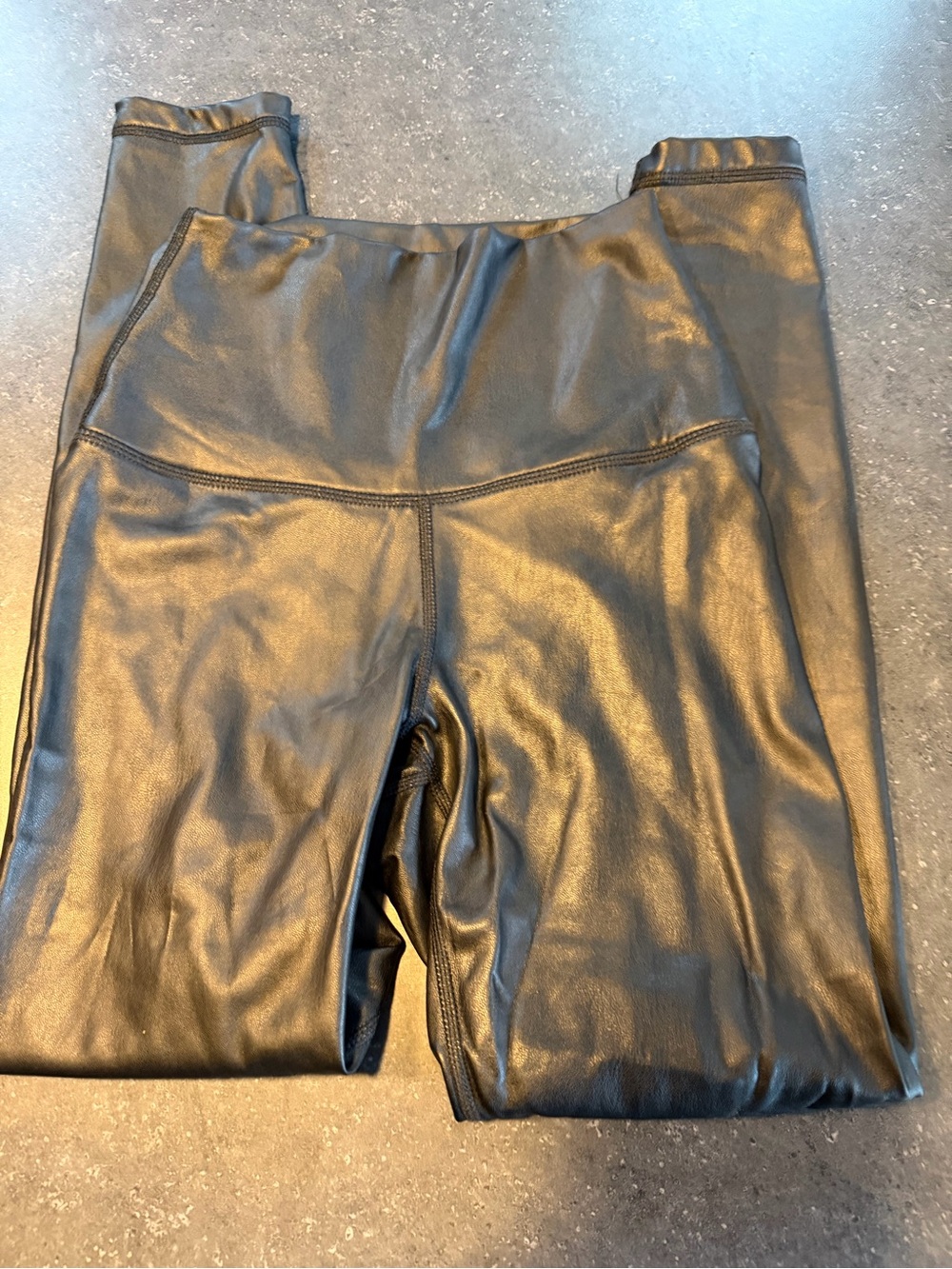 90 Degree by Reflex XS Black Faux Leather High Rise Leggings 25” Inseam